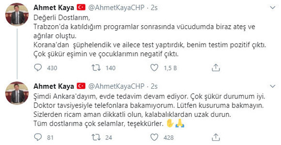 CHP'li vekil açıkladı! Testlerim pozitif çıktı - Resim: 0