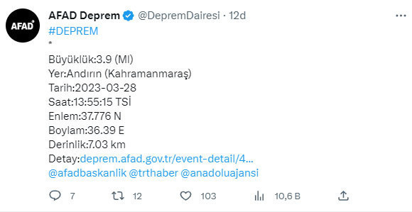 Kahramanmaraş'ta deprem oldu! AFAD son depremin şiddetini açıkladı - Resim: 0