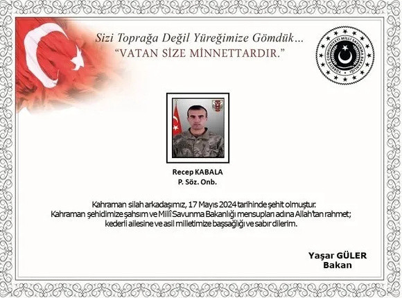 MSB acı haberi duyurdu! Erzurum’a şehit ateşi düştü - Resim: 1