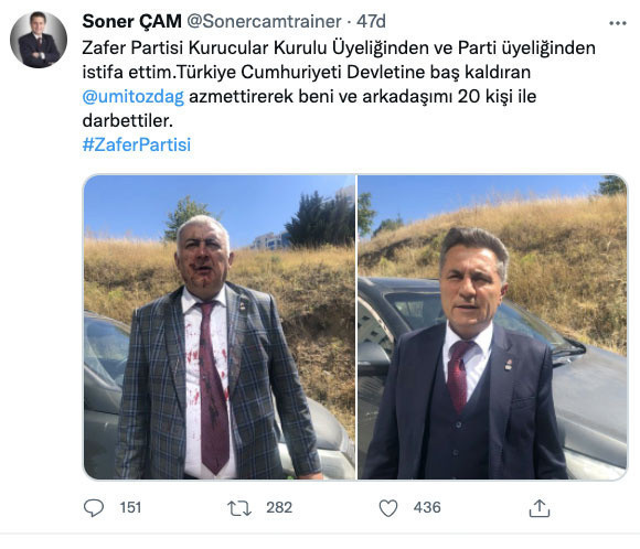 Zafer Partisi Kurucusu istifa etti: Ümit Özdağ azmettirdi, beni ve arkadaşımı 20 kişi ile darp ettiler - Resim: 0