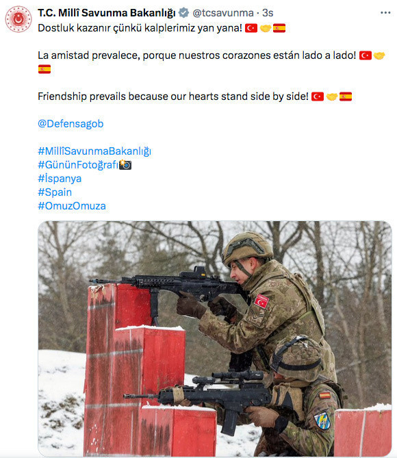 MSB'den sosyal medyada İspanyolca mesaj - Resim: 0