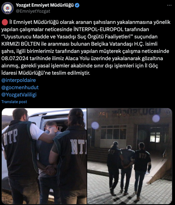 Interpol tarafından kırmızı bültenle aranan kişi Yozgat'ta yakalandı - Resim: 0