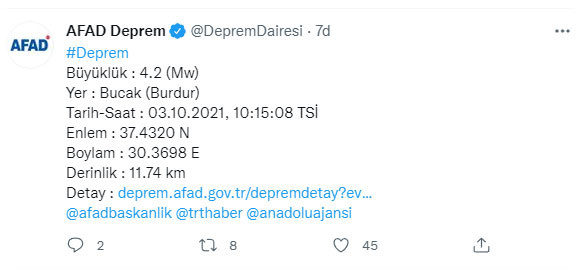 Burdur'da 4.2 büyüklüğünde deprem! AFAD açıkladı - Resim: 0