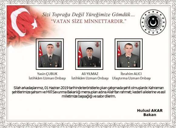 Türkiye şehitlerine ağlıyor Şehit olan 3 askerin kimlikleri belli oldu - Resim: 1
