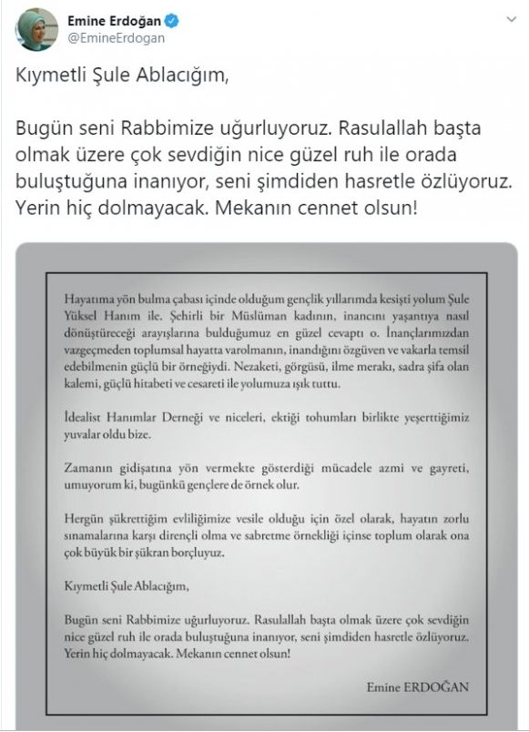 Emine Erdoğan'dan Şule Yüksel Şenler'e duygusal veda! Evliliğimize vesile olduğu için... - Resim: 4