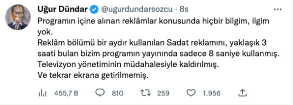 Kılıçdaroğlu'nun katıldığı yayında SADAT reklamı şoku Uğur Dündar 'hiçbir bilgim yok' dedi - Resim: 1