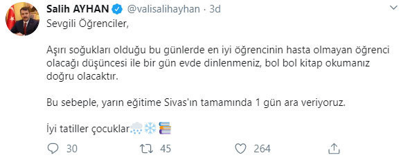 Sivas'ta eğitime bir gün ara verildi - Resim: 0