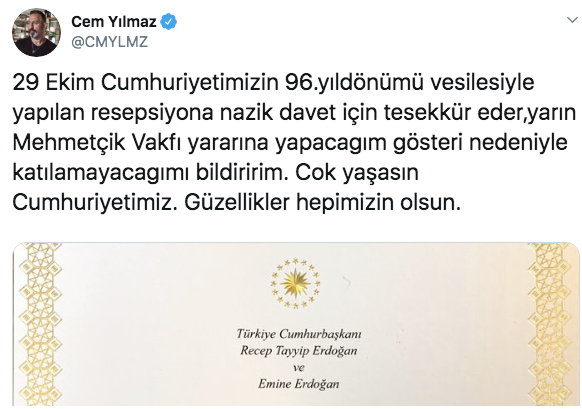 Avlu'nun başrolü Demet Evgar da Erdoğan'ın 29 Ekim davetini reddetti - Resim: 3