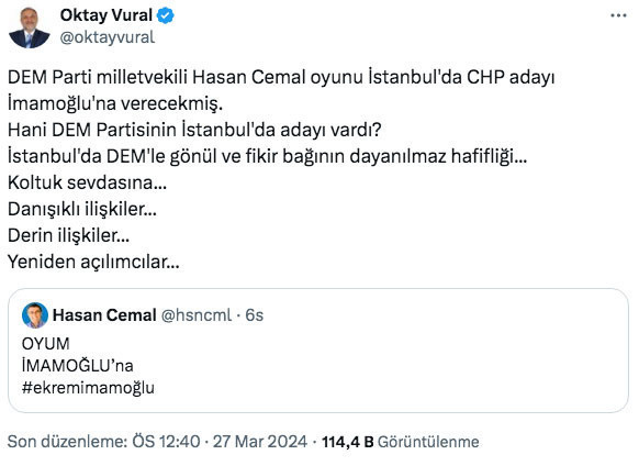 Hasan Cemal oyunu kime vereceğini açıkladı Oktay Vural'dan 'koltuk sevdası' tepkisi - Resim: 0