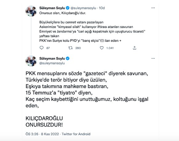 Soylu'dan istifa et diyen Kılıçdaroğlu'na cevap: Kılıçdaroğlu onursuzdur! - Resim: 0