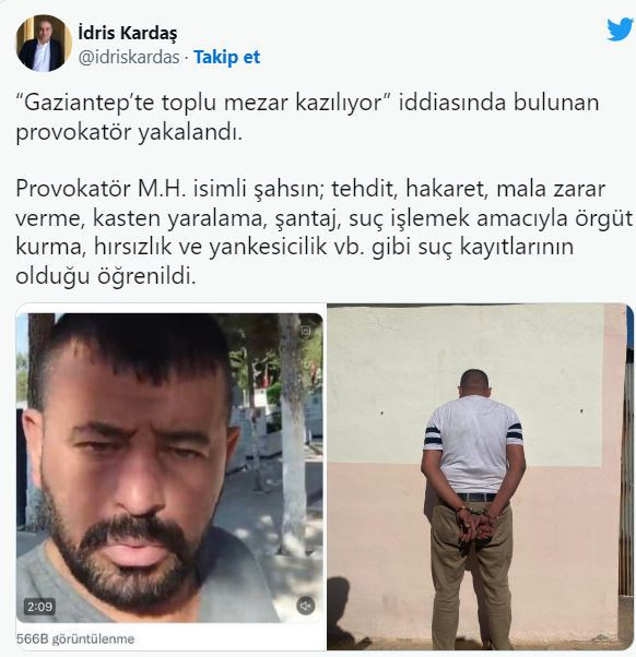 'Toplu mezar kazılıyor' iddiasında bulunup halkı galeyana getiren provokatör yakalandı! - Resim: 1
