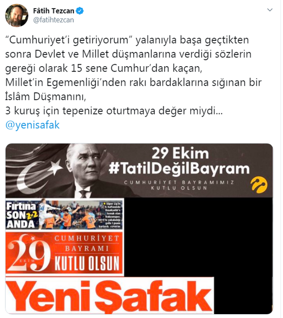 Fatih Tezcan’dan Atatürk reklamına skandal tepki - Resim: 0