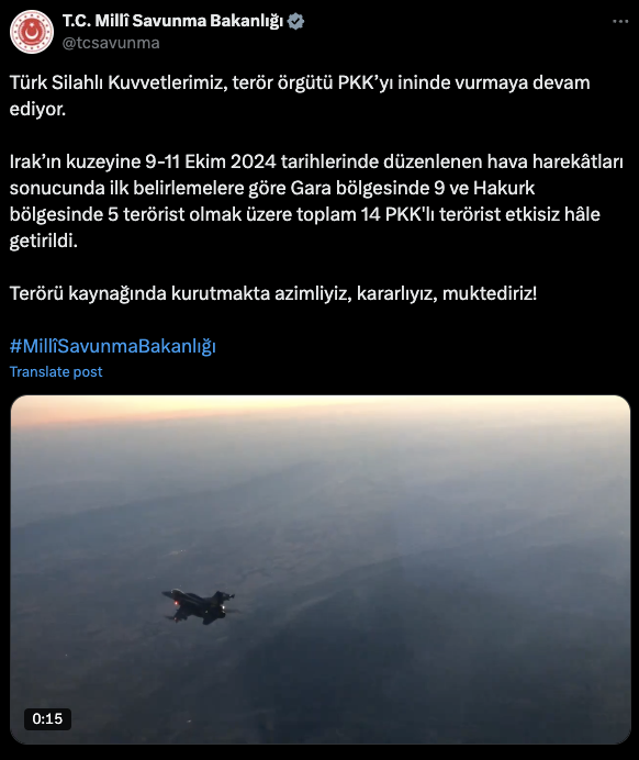 Irak'ın kuzeyine hava harekatı! 14 PKK'lı terörist etkisiz hale getirildi - Resim: 0