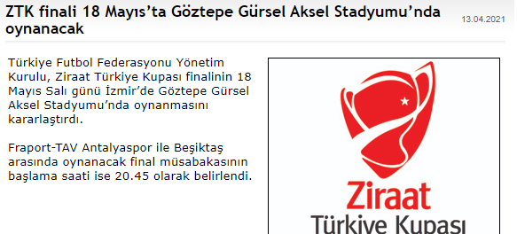 Ziraat Türkiye Kupası finalinin adresi belli oldu - Resim: 0
