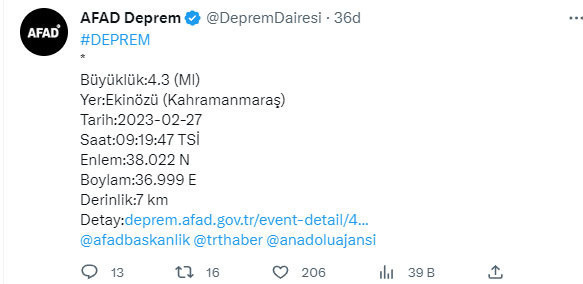 Kahramanmaraş'ta deprem oldu! AFAD duyurdu son depremin şiddeti kaç? - Resim: 0