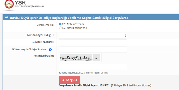 ysk sandık sorgulama nerede oy kullanacağım