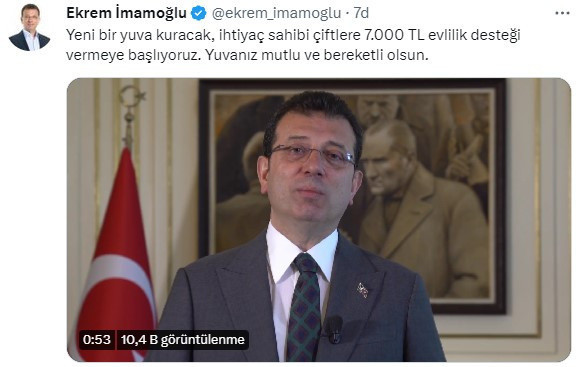 Yeni evleneceklere müjde! İBB Başkanı Ekrem İmamoğlu duyurdu: 7 bin TL destek vereceğiz - Resim: 0