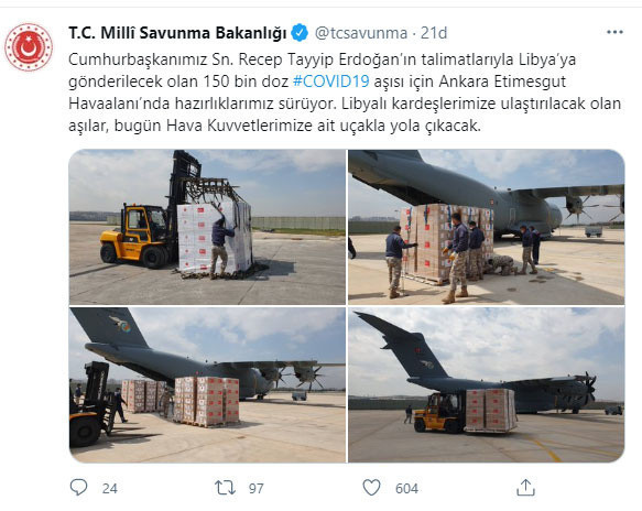 Milli Savunma Bakanlığı: 150 bin doz aşı bugün Libya'ya gönderilecek - Resim: 0