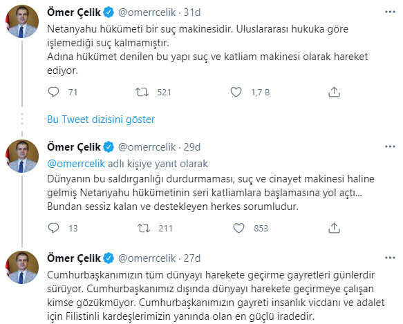 AK Parti Sözcüsü Ömer Çelik: Netanyahu hükümeti bir suç makinesidir - Resim: 0