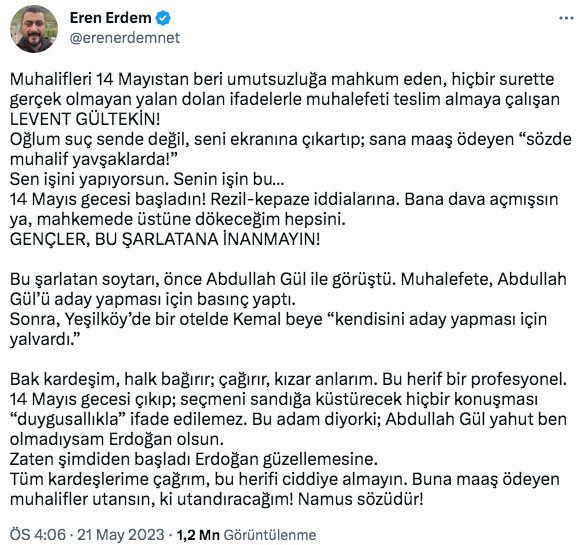 CHP'li Eren Erdem ile yazar Levent Gültekin birbirine girdi bu şarlatana inanmayın - Resim: 1