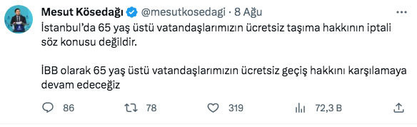 İBB'den 65 yaş üstüne ücretsiz ulaşım hakkıyla ilgili açıklama - Resim: 0