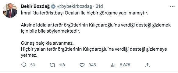 Kılıçdaroğlu'nun İmralı'da Öcalan ile görüşme iddiasıyla ilgili Bekir Bozdağ'dan açıklama - Resim: 0