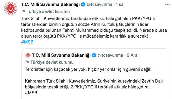 Afrin lider kadrosunda bulunan terörist Fehmi Muhammed etkisiz hale getirildi - Resim: 0