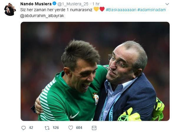 Abdurrahim Albayrak’a bir destek de Muslera'dan - Resim: 0