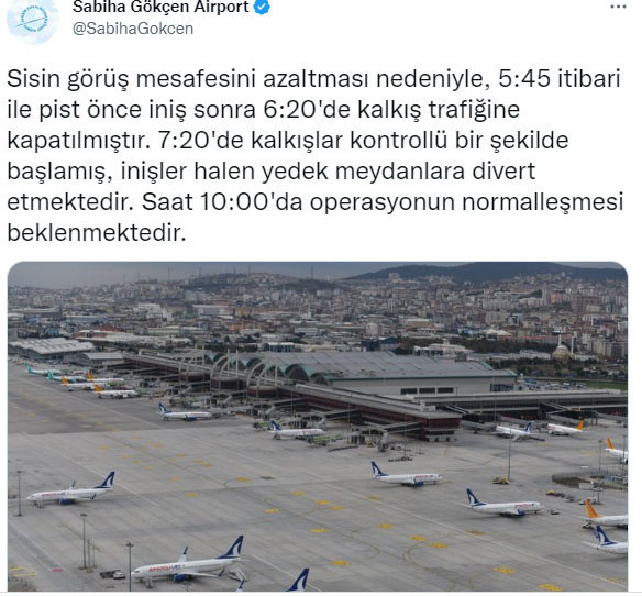 Sis etkili oluyor! Sabiha Gökçen'de seferlerde aksama - Resim: 0