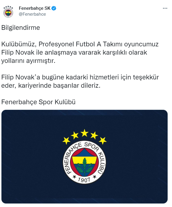 Fenerbahçe resmen açıkladı! Yollar ayrıldı yeni takımı belli oldu - Resim: 0