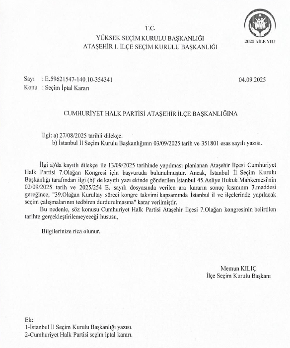 CHP'ye bu kez YSK'dan şok haber! Ataşehir'in 13 Eylül'deki kongresine izin yok - Resim: 0
