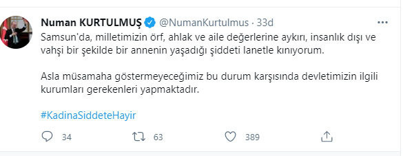 AK Parti Genel Başkanvekili Numan Kurtulmuş'tan Samsun'daki kadın şiddetine tepki - Resim: 0