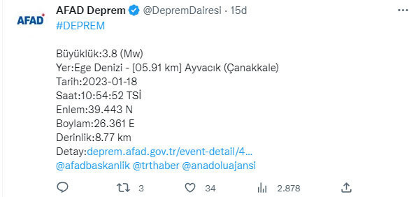 Çanakkale'de deprem oldu! Panik yarattı AFAD şiddetini açıkladı - Resim: 0