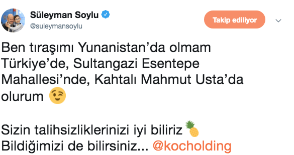 Süleyman Soylu’dan Koç Holding’e yanıt: Sizin talihsizliklerinizi iyi biliriz - Resim: 0