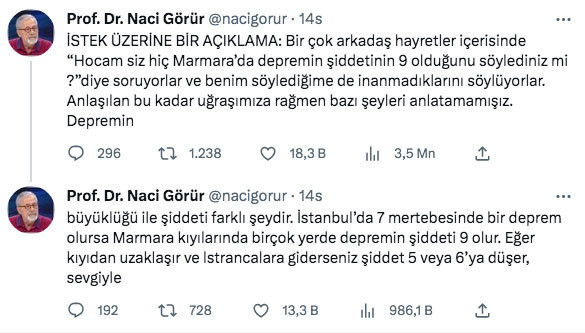 Naci Görür 'şiddeti 9'u bulur' dedi herkes korktu Naci Görür'den yeni deprem paylaşımı - Resim: 0