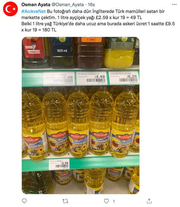 Ayçiçek yağı fiyatları gündem oldu Avrupa'da bakın kaç lira? Bir gurbetçi paylaştı İngiliz 4'e katladı - Resim: 0