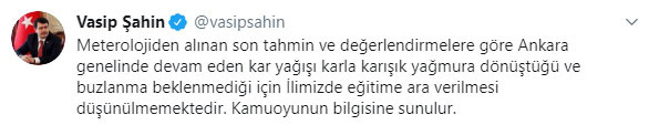 Ankara'da okullar tatil mi? Vali açıkladı - Resim: 0
