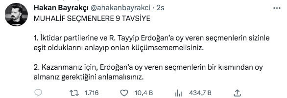 2. tur seçimlerini nokta atışı bilen Hakan Bayrakçı'dan muhalif seçmene 9 tavsiye - Resim: 0