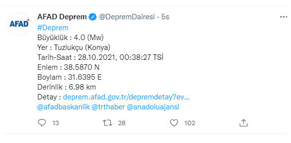 Konya'da 4.0 büyüklüğünde deprem! AFAD açıkladı - Resim: 0