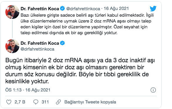 Sağlık Bakanı Fahrettin Koca'dan 4. doz açıklaması - Resim: 0
