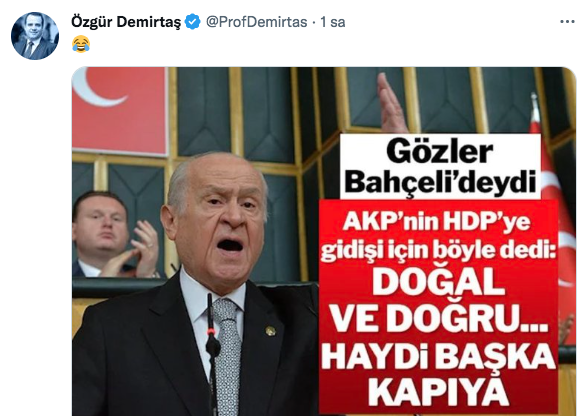 Devlet Bahçeli HDP-AK Parti işi doğal ve doğru dedi! Özgür Demirtaş kahkaha attı Tanju Özcan patladı - Resim: 0