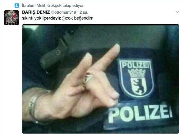 Bozkurt işareti yapan Alman polisi 'içerdeyiz sıkıntı yok' - Resim: 4