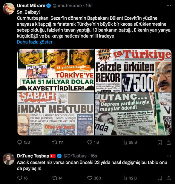 Mustafa Balbay'ın 'ekonomist Erdoğan' paylamışına kullanıcılardan 2001 krizi yanıtı - Resim: 2