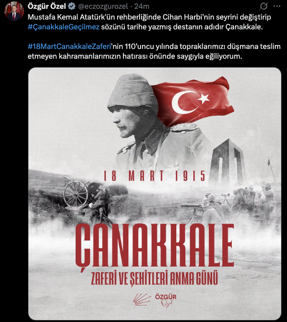 CHP lideri Özgür Özel'den 18 Mart mesajı - Resim: 0