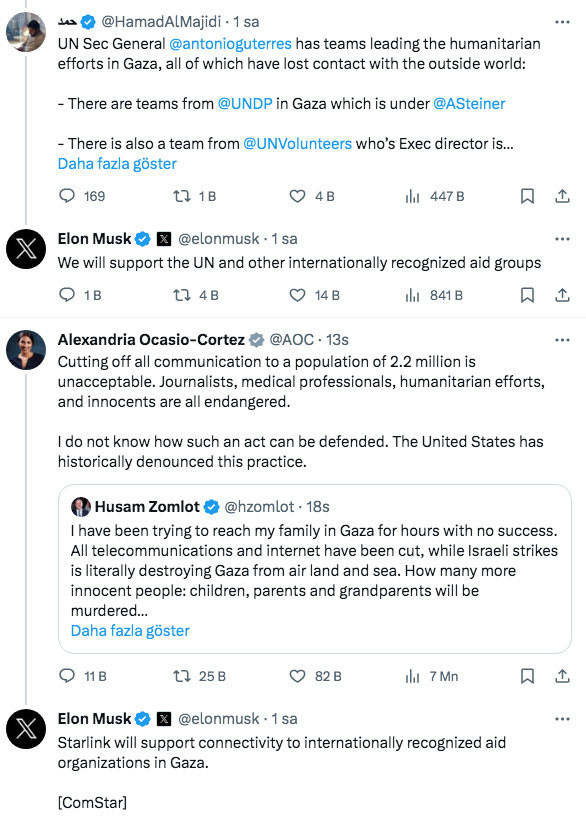 Elon Musk Gazze çağrılarına yanıt verdi! Starlink uyduları devreye girecek mi? - Resim: 0