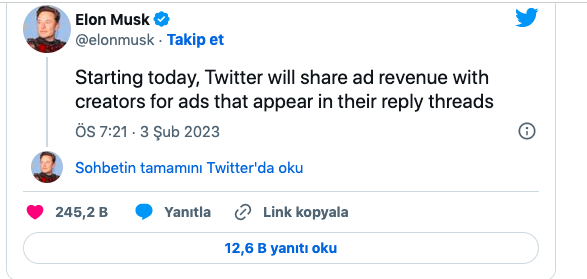 Elon Musk tek şartını sunarak duyurdu: Twitter'da para kazanma dönemi başlıyor - Resim: 0
