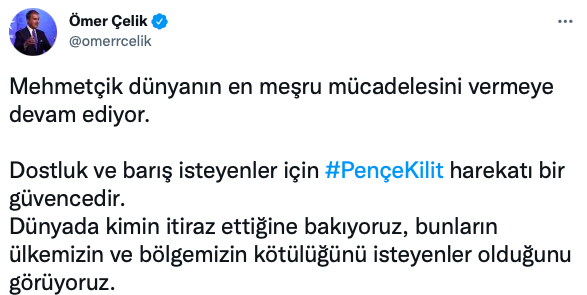 Ömer Çelik'ten TSK'nın Pençe Kilit Operasyonuna açıklama: En meşru mücadele - Resim: 0