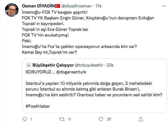 Fox TV Ekrem İmamoğlu'na saydırdı operasyonun arkasında kim var Osman Diyadin'in sarsıcı iddiası - Resim: 0
