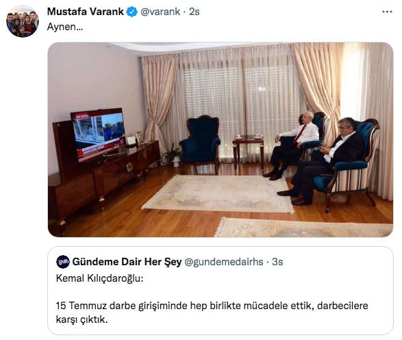 Kemal Kılıçdaroğlu '15 Temmuz'da hep birlikte mücadele ettik' dedi Varank'tan tek kelimelik yanıt - Resim: 0