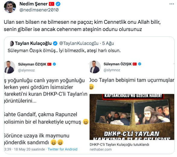 Nedim Şener Süleyman Özışık'la ilgili alçakça tweet atan Emre Uslu'ya ağzının payını verdi - Resim: 1